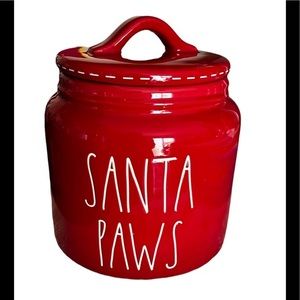 Rae Dunn Pet Treat Jar SANTA PAWS - NWT